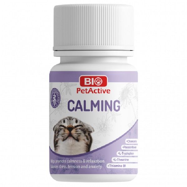 قرص آرامبخش و ضد استرس گربه بایوپت اکتیو مدل calming بسته 60 عددی
