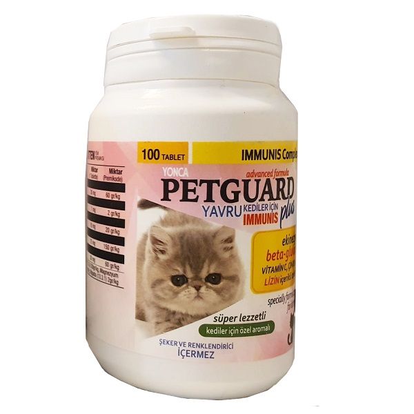 قرص بچه گربه پتگارد مدل kitten immunis بسته 100 عددی