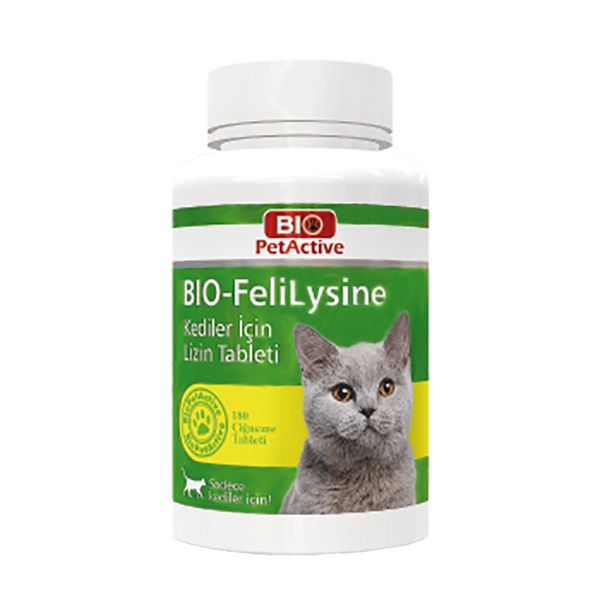 قرص تقویت کننده سیستم ایمنی گربه بایو پت اکتیو مدل bio felilysine وزن 90 گرم