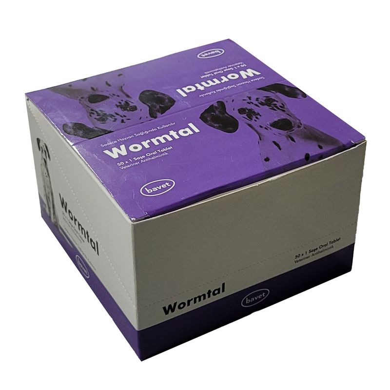 قرص ضد انگل سگ و گربه باوت مدل wormtal بسته 50 عددی