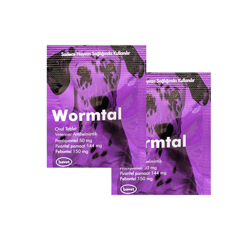 قرص ضد انگل سگ و گربه باوت مدل wormtal وزن 8 گرم بسته دو عددی