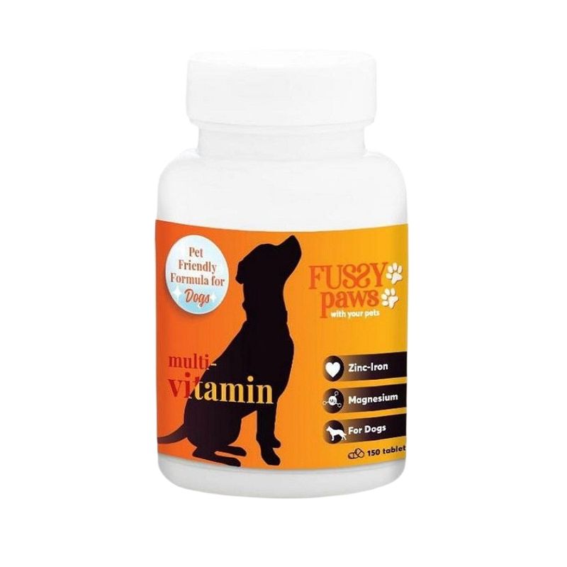 قرص مولتی ویتامین سگ فاسی پاوز fussy paws مدل multivitamin tablets بسته 150 عددی