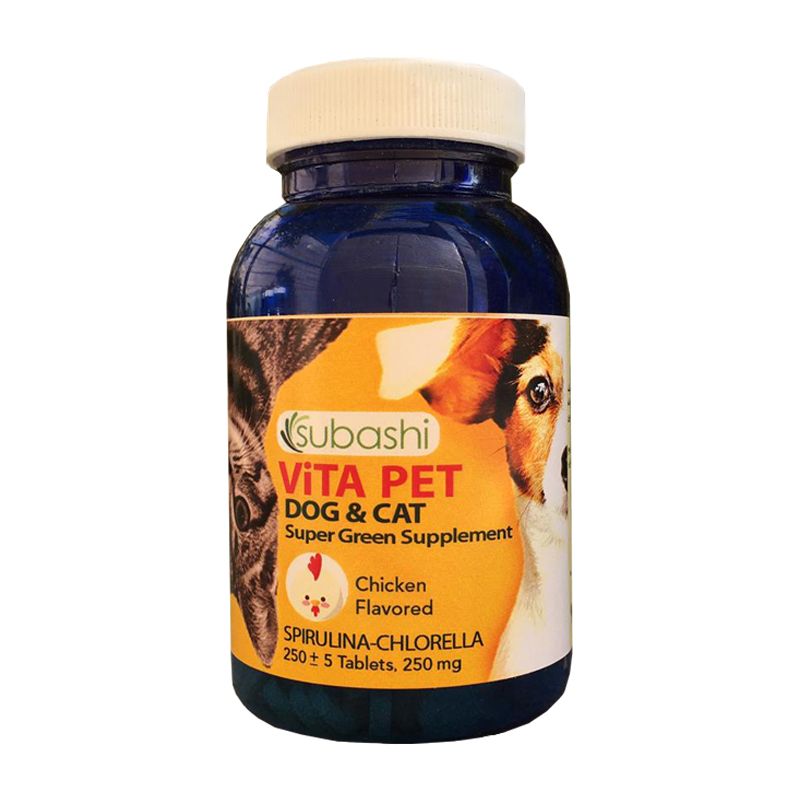 قرص مکمل سگ و گربه سوباشی مدل vita pet chicken flavor بسته 250 عددی