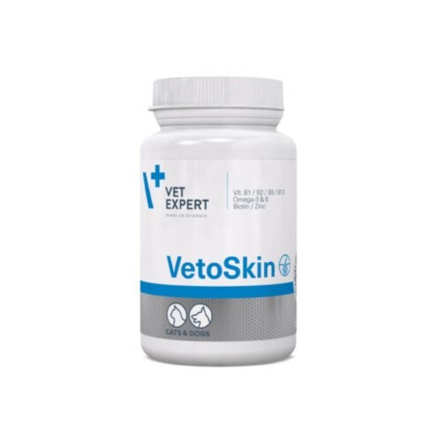 قرص مکمل سگ و گربه وت اکسپرت مدل vetoskin سلامت پوست و مو بسته 60 عددی