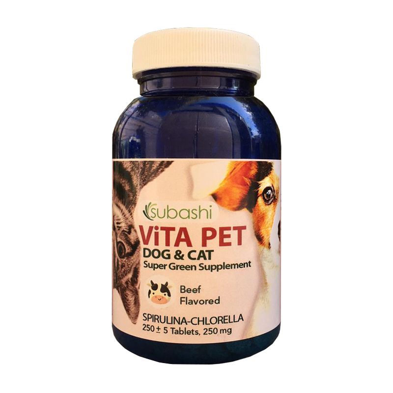 قرص مکمل غذای سگ و گربه سوباشی مدل vita pet beef flavor وزن 95 گرم بسته 250 عددی