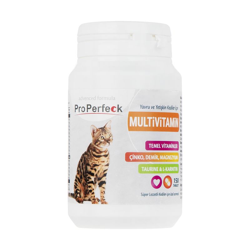 قرص مکمل مولتی ویتامین گربه پروپرفک مدل multivitamin بسته 150