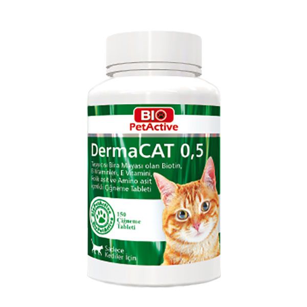 قرص مکمل گربه بایو پت اکتیو مدل derma cat 0.5 وزن 75 گرم