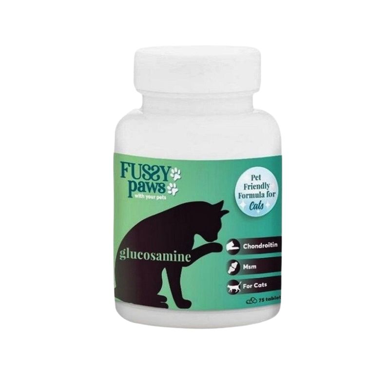قرص مکمل گلوکزآمین گربه فاسی پاوز مدل glucosamine بسته 75 عددی