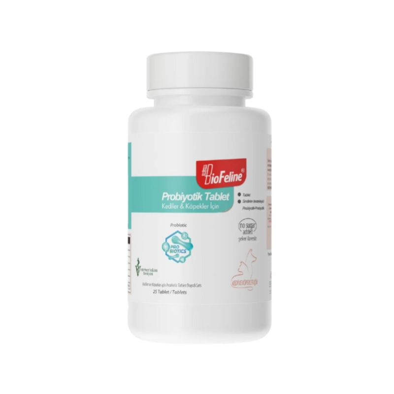قرص پروبیوتیک گربه و سگ بیوفلاین مدل probiotic بسته 25 عددی