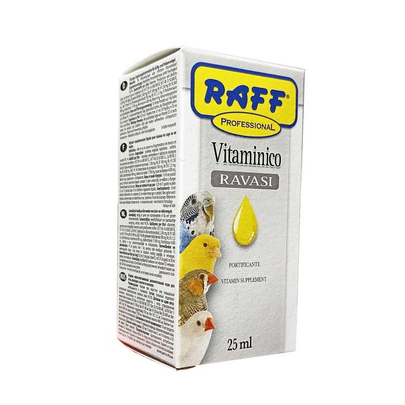 قطره مولتی ویتامین و اسید آمینه پرندگان راف مدل vitaminico ravasi حجم 250 میلی لیتر