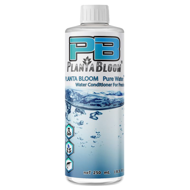 محلول آماده ساز آب آکواریوم پلانتا بلوم مدل pure water حجم 250 میلی لیتر
