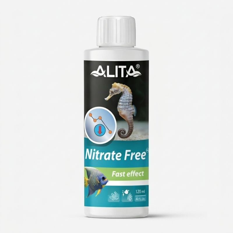 محلول حذف نیترات آکواریوم مدل nitrate free حجم 120 میلی‌لیتر
