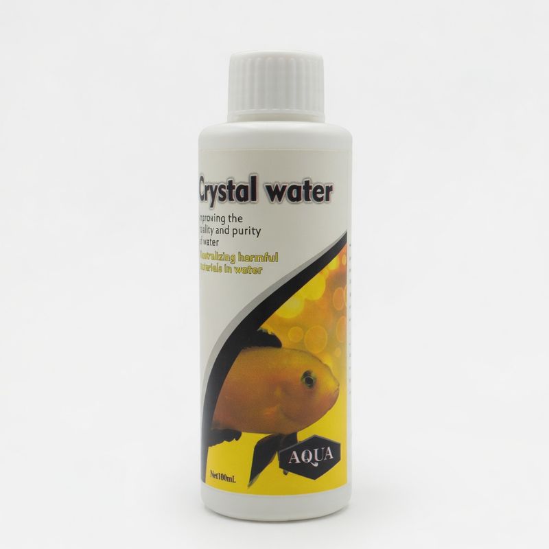 محلول شفاف کننده آب آکواریوم آکوا مدل crystal water حجم 100 میلی لیتر