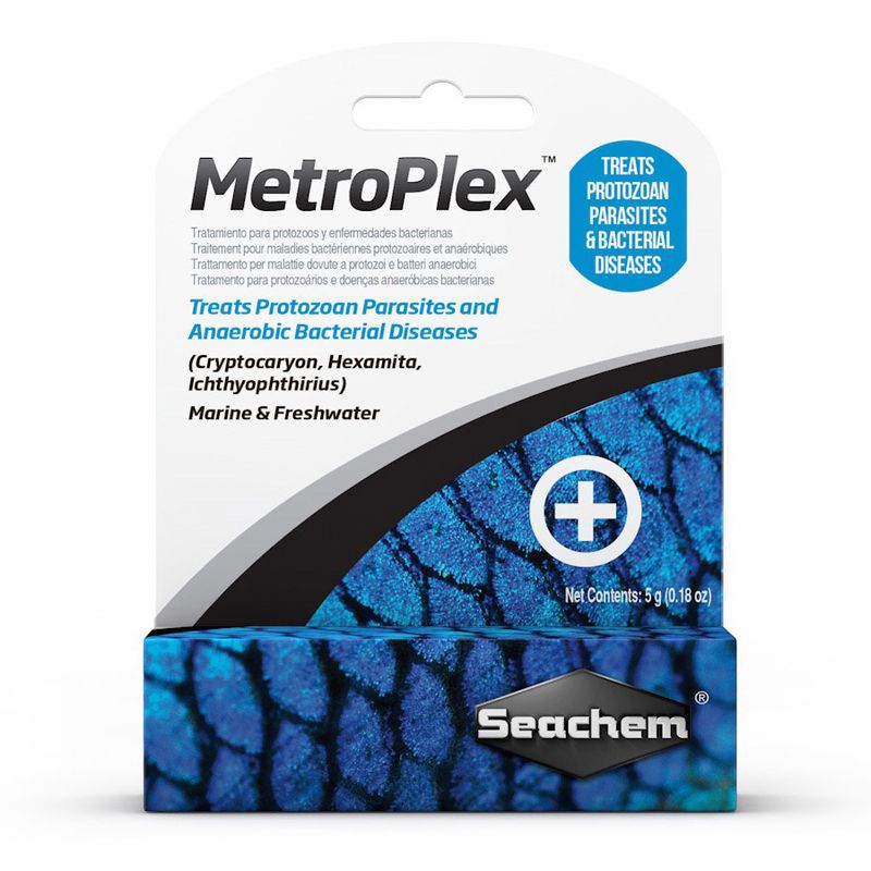 محلول ضد انگل آکواریوم سیچم مدل metroplex وزن 5 گرم