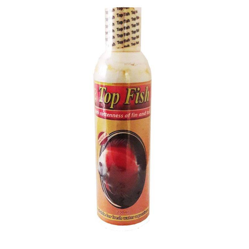محلول ضدعفونی کننده آب آکواریوم تاپ فیش مدل anti rottenness af fin and tail حجم 200 میلی لیتر
