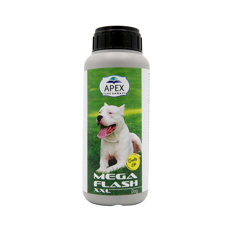 محلول عضله ساز سگ اپکس مدل mega flash xxl حجم 500 میلی لیتر