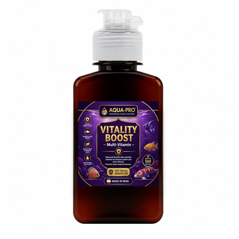 محلول مولتی ویتامین آبزیان مدل aqua vit حجم 125 میلی لیتر