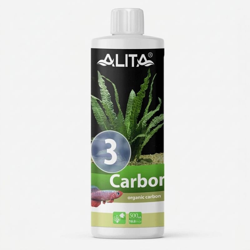 محلول کربن آکواریوم آلیتا مدل carbon حجم 500 میلی‌لیتر