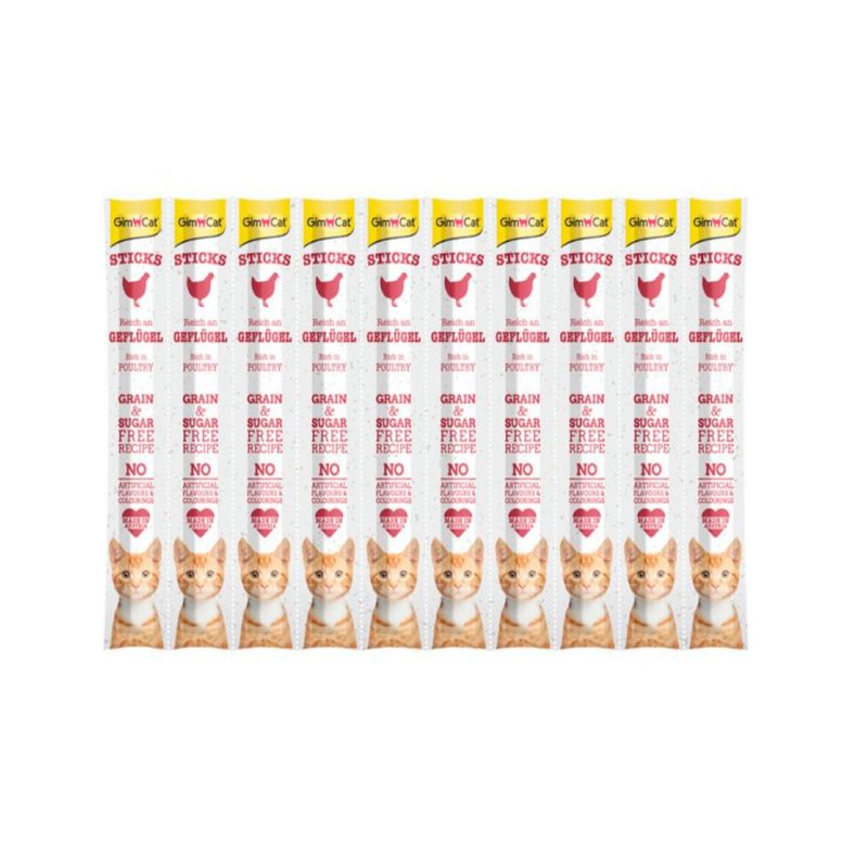 مکمل تقویتی گربه جیم کت مدل geflugel grain وزن 50 گرم بسته 10 عددی
