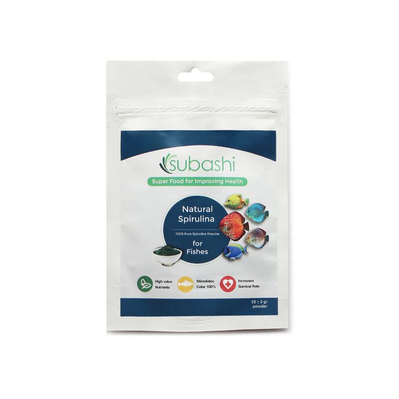 مکمل غذایی ماهی سوباشی مدل natural spirulina بسته 30 گرمی