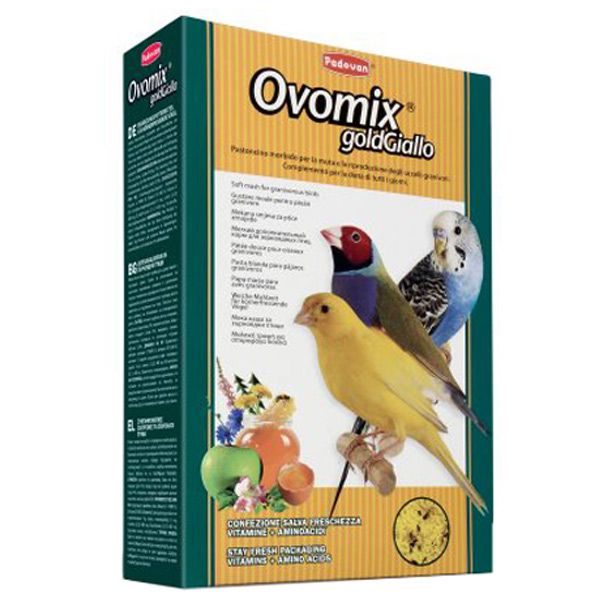 مکمل غذایی پرندگان دانه خوار پادوان مدل ovomix gold giallo بسته 300 گرم