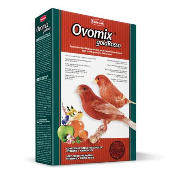 مکمل غذایی پرندگان دانه خوار پادوان مدل ovomix gold rosso بسته 300 گرم