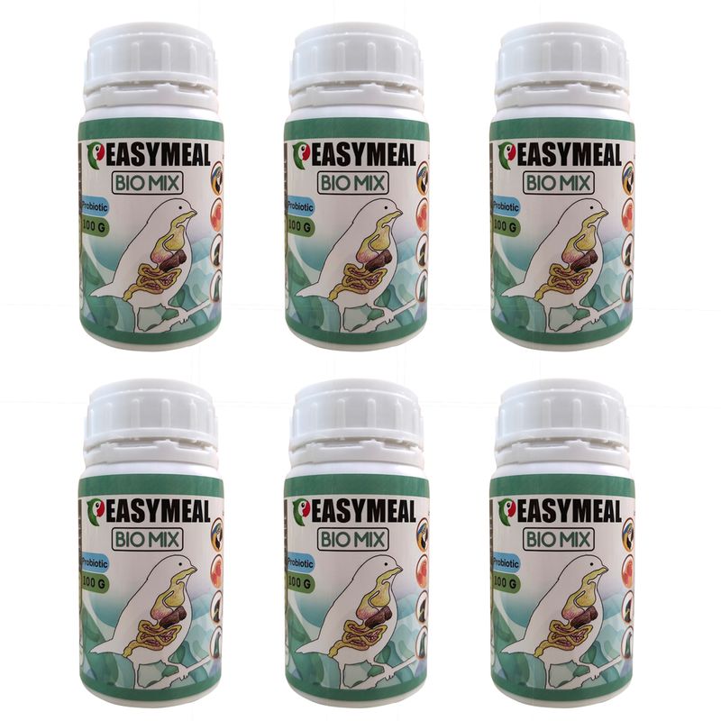 مکمل پروبیوتیک پرندگان زینتی ایزیمیل مدل biomix100 وزن 100 گرم بسته 6 عددی