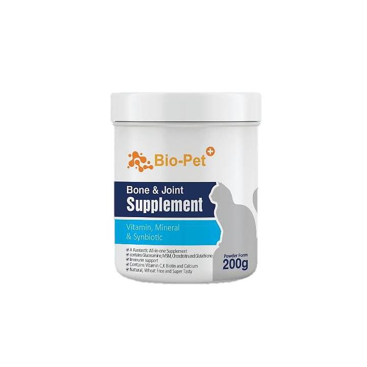 مکمل گربه بایو پت مدل  bone&joint supplement وزن 200 گرم