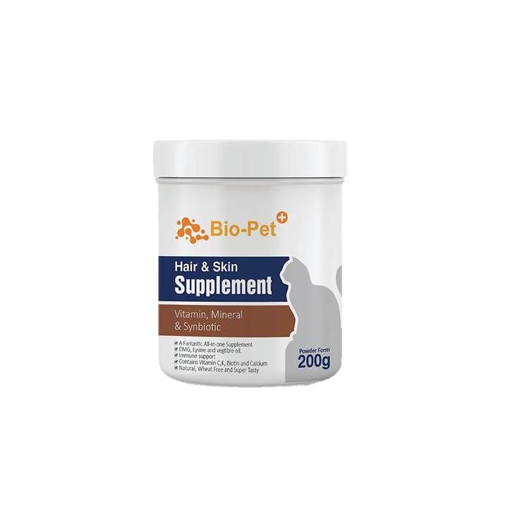 مکمل گربه بایو پت مدل hair&skin supplement وزن 200 گرم