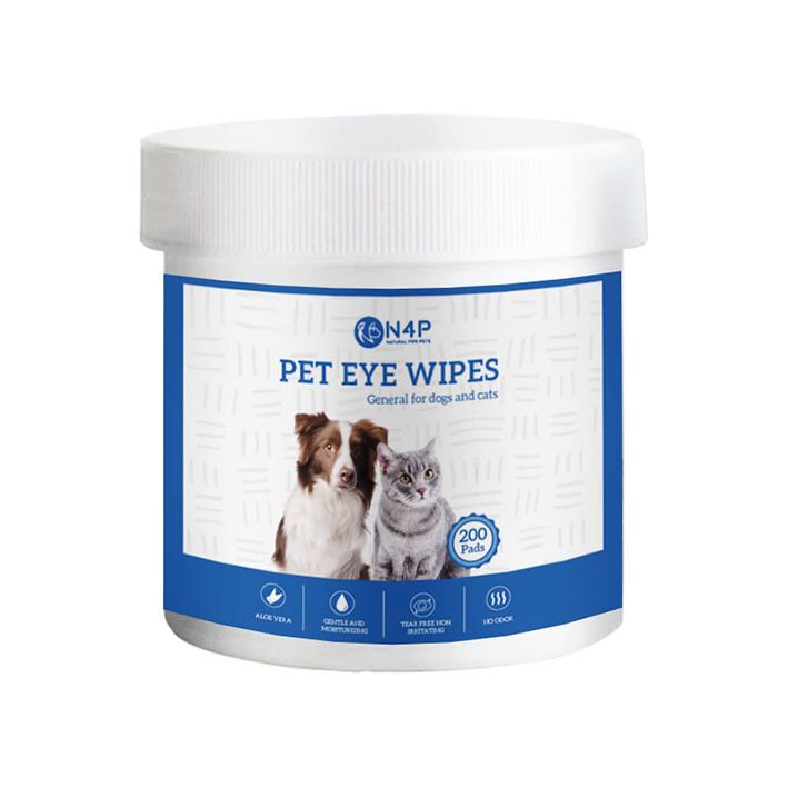 پد پاک کننده دور چشم سگ و گربه ان فور پی مدل eye wipe مجموعه 200 عددی
