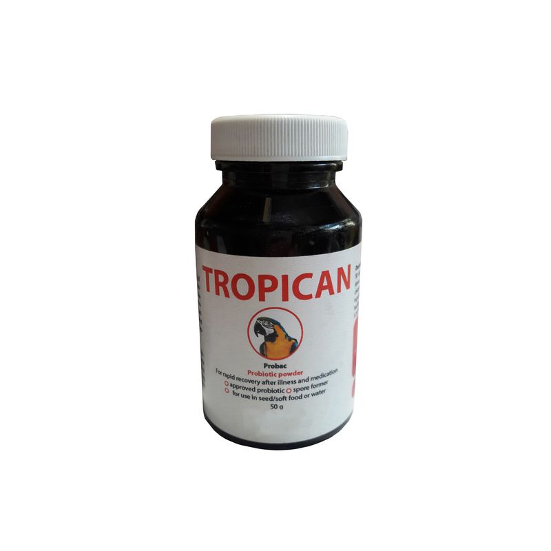 پروبیوتیک پرندگان زینتی تروپیکن مدل probac وزن 50 گرم