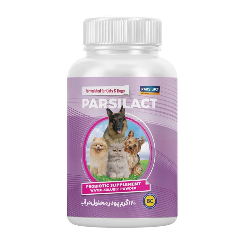پودر سگ و گربه پارسی لاکت مدل پروبیوتیک probiotics وزن 120 گرم