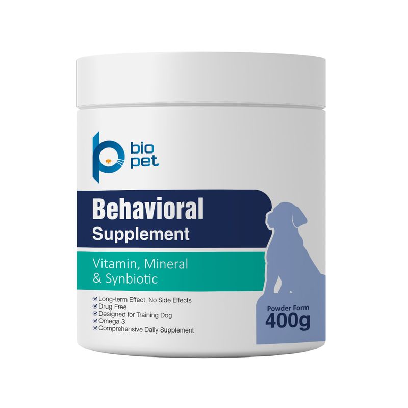 پودر مکمل آرامشبخش و رفع استرس سگ بایو پت مدل behavioral وزن 400 گرم