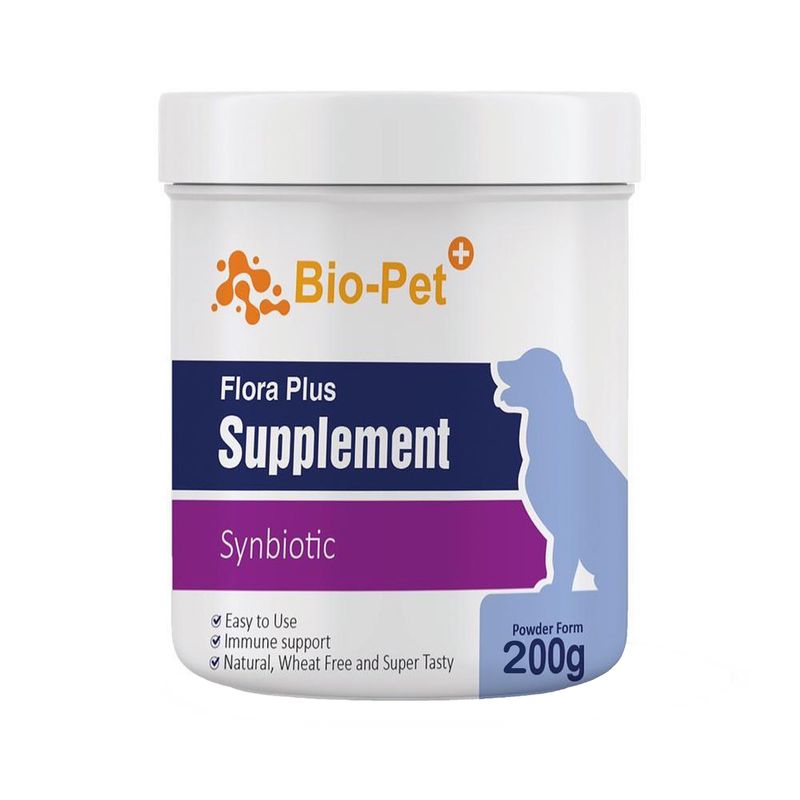 پودر مکمل سگ بایو پت مدل flora plus وزن 200 گرم