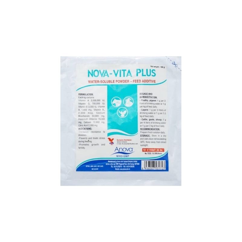 پودر ویتامین پرندگان و حیوانات نووا مدل vita plus وزن 100 گرم