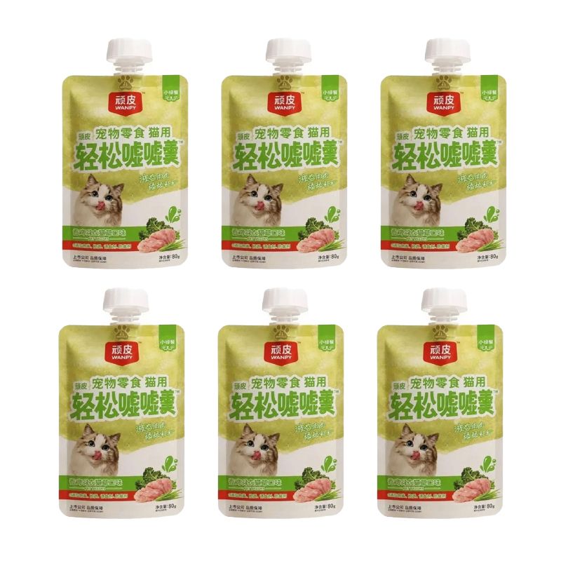 پودینگ گربه بالغ ونپی مدل relax pouch anti hairball ضد گلوله مویی با طعم مرغ و کت‌نیپ وزن 80 گرم بسته 6 عددی