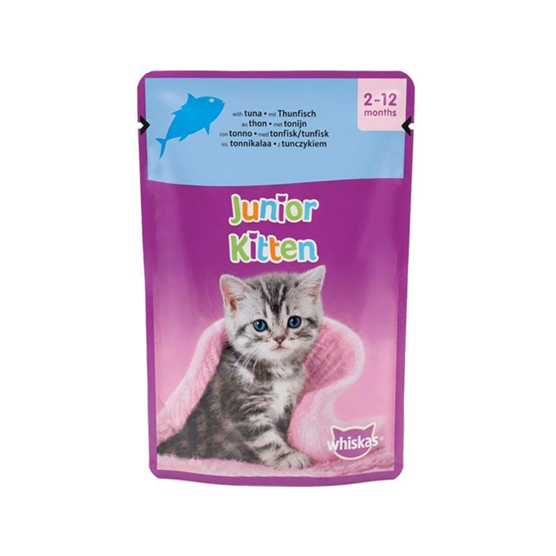 پوچ بچه گربه ویسکاس مدل kitten in jelly با طعم ماهی تن وزن 85 گرم