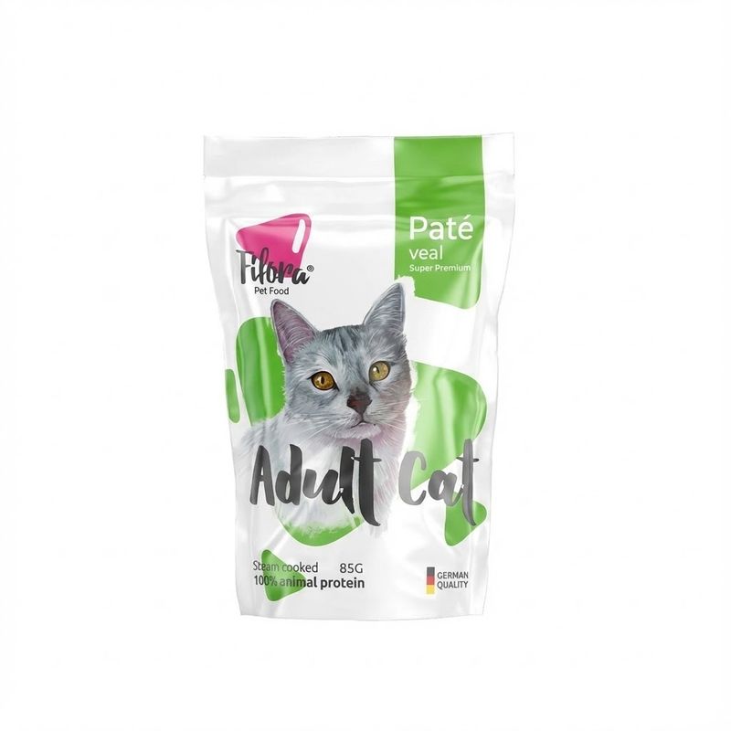 پوچ گربه بالغ فیفورا مدل adult cat veal pate طعم گوشت وزن 65 گرم