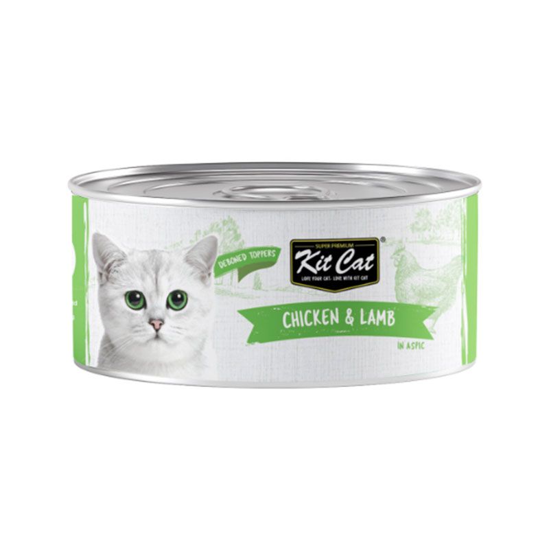 پوچ گربه بالغ کیت کت مدل chicken & lamb با طعم مرغ بره وزن 80 گرم