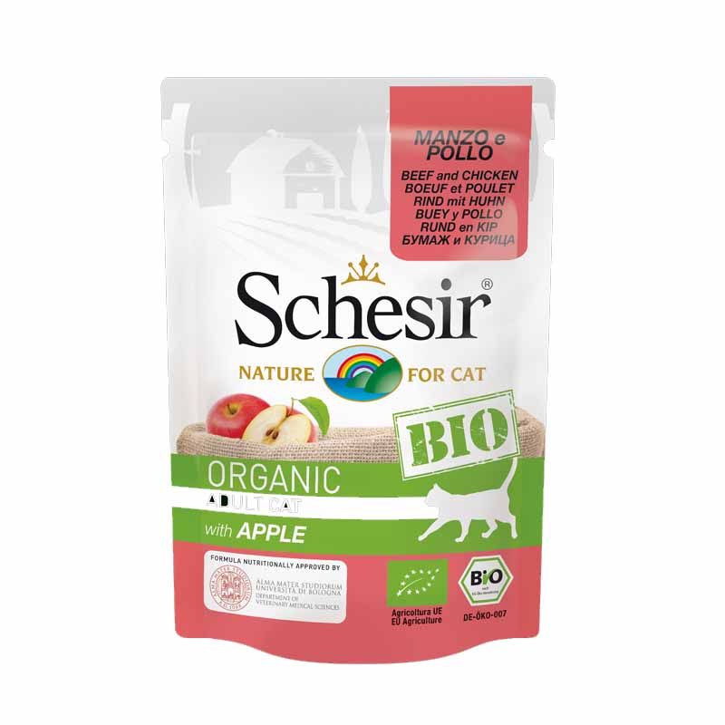 پوچ گربه شسیر مدل beef and chicken وزن 85 گرم