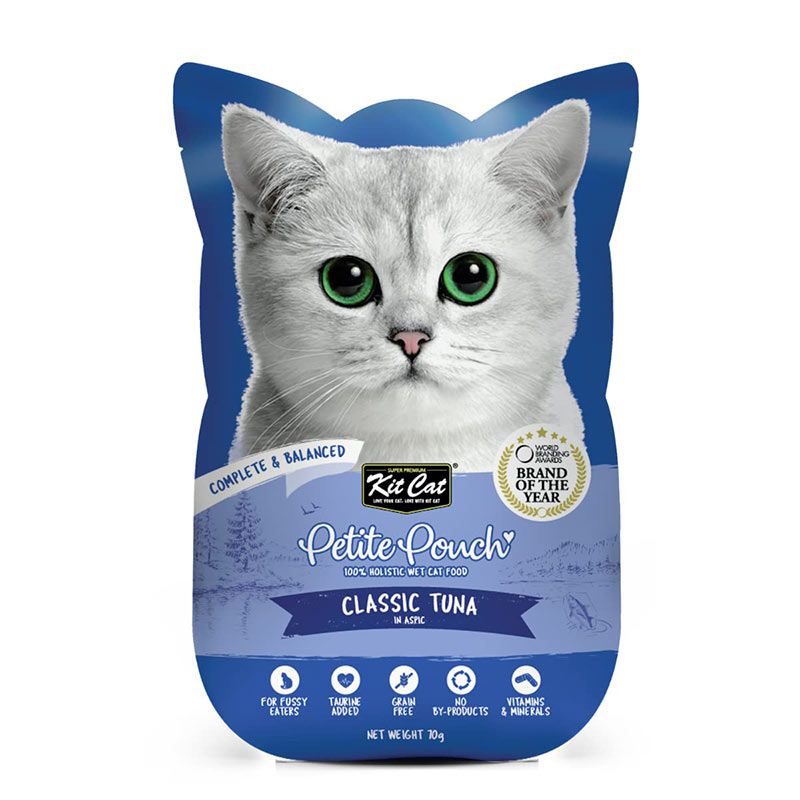 پوچ گربه کیت کت مدل petite طعم ماهی تن کلاسیک وزن 70 گرم