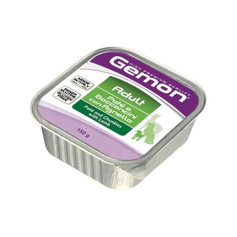 کنسرو سگ جیمون مدل pate with chunkies with lamb وزن 0.15 کیلوگرم