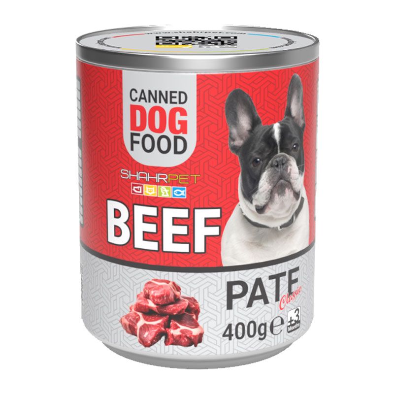 کنسرو سگ شهرپت مدل beef وزن 400 گرم