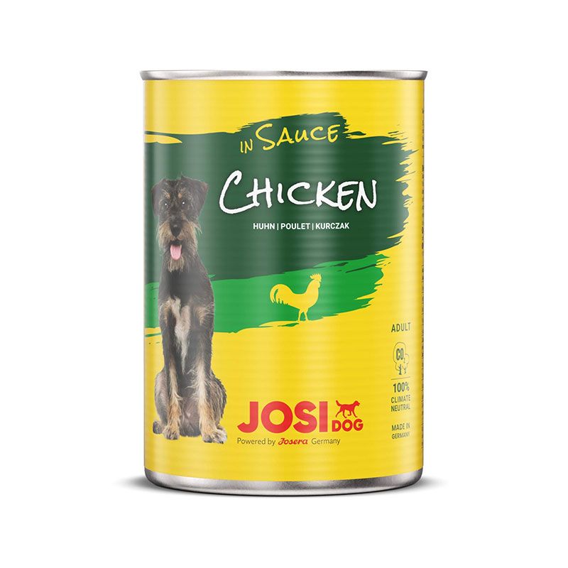 کنسرو غذای سگ جوسرا مدل josidog in sauce طعم مرغ وزن 415 گرم