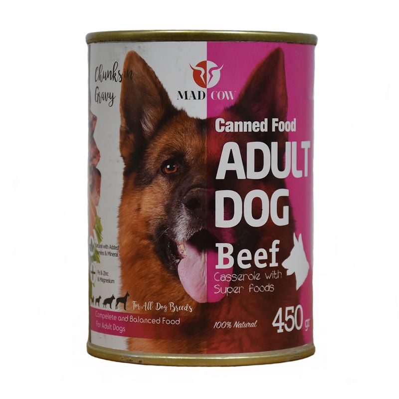 کنسرو غذای سگ مدکاو مدل adult dog chicken وزن 450 گرم