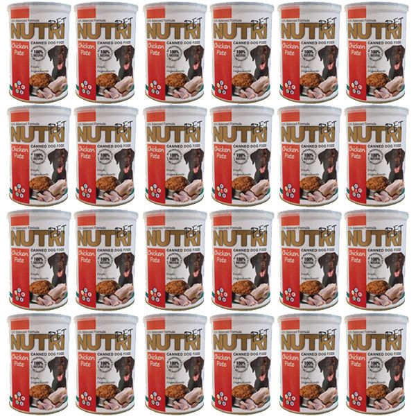 کنسرو غذای سگ نوتری پت مدل chicken pate وزن 10200 گرم بسته 24 عددی