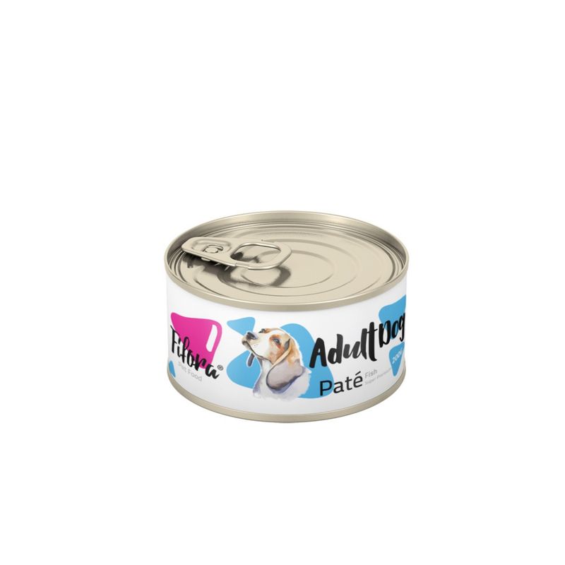 کنسرو غذای سگ نژاد متوسط فیفورا سوپر پریمیوم مدل adult dog medium breed fish pate طعم ماهی وزن 200 گرم
