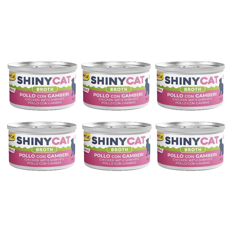 کنسرو غذای گربه بالغ جیم کت مدل cat food chicken & shrimp in sauce طعم مرغ و میگو وزن 70 گرم بسته 6 عددی