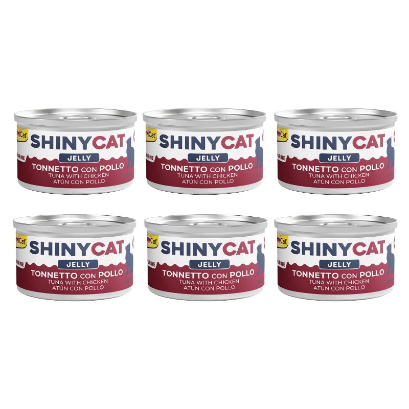 کنسرو غذای گربه بالغ جیم کت مدل cat food chicken & tuna in jelly طعم ماهی تن و مرغ وزن 70 گرم بسته 6 عددی