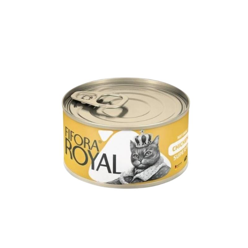 کنسرو غذای گربه بالغ فیفورا مدل fifora royal طعم فیله مرغ و برنج وزن 120 گرم